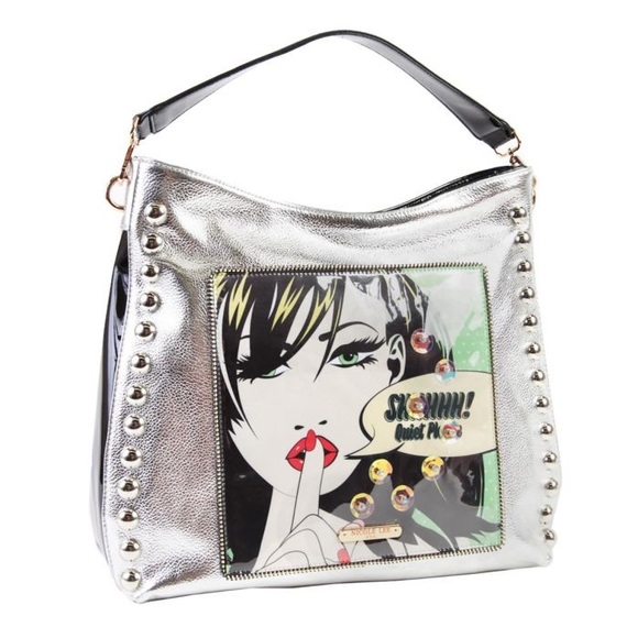 Metallic Pop Art Hobo Handbag - Picture 2 of 7